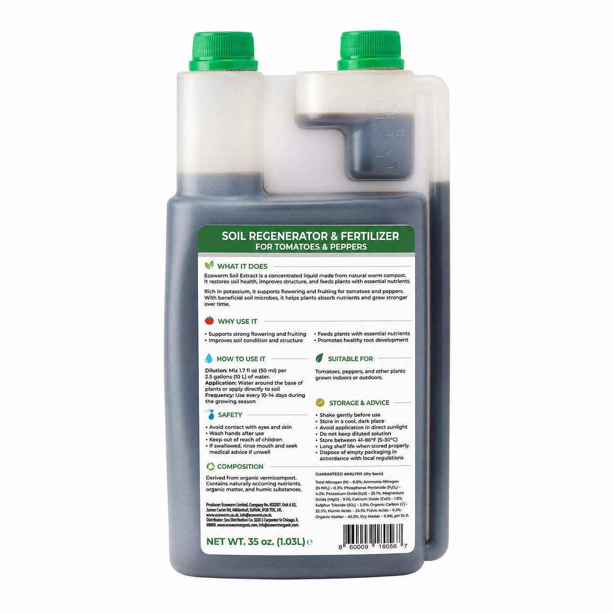 Soil Extract For Tomatoes and Peppers 35 fl oz (makes 53 gallons) - Image 2